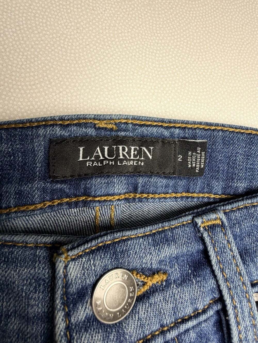 Lauren Ralph Lauren Womens Jeans Size 2 Blue Straight Leg 2x32 Stretch Denim - Picture 4 of 8